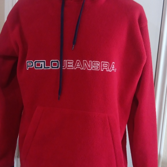 POLO Ralph America  Cotton Embroidered Fleece Hoodie Vtg Size Small * - Picture 2 of 8